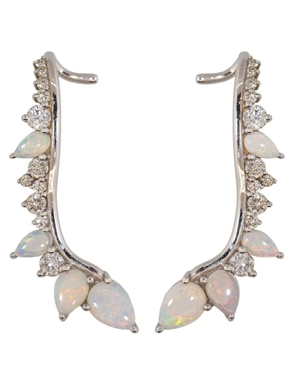 Opal and Diamond Electric Ear Cuffs