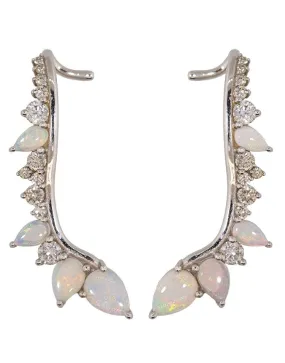 Opal and Diamond Electric Ear Cuffs