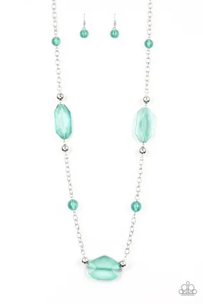 Paparazzi Necklace ~ Crystal Charm - Green