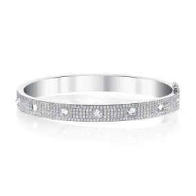 PAVE DIAMOND INVERTED PRINCESS CUT OVAL BRACELET