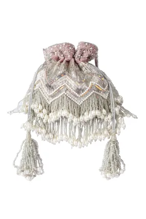 Peri Pearl Tassel Hand-embroidered Potli  - Rent