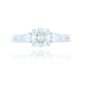 Platinum 0.84ct Diamond 3 Stone Ring