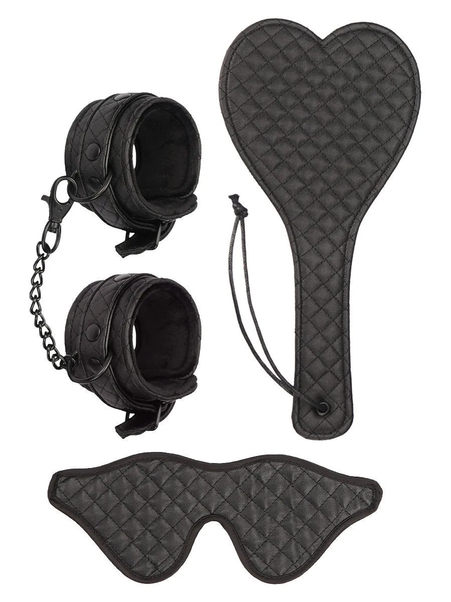 Playful Diamonds The Royal Tease 3 Piece Fetish Kit Black