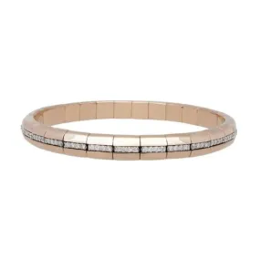 PURA GOLD STRETCH BRACELET WITH DIAMONDS ALL AROUND by Roberto Demeglio