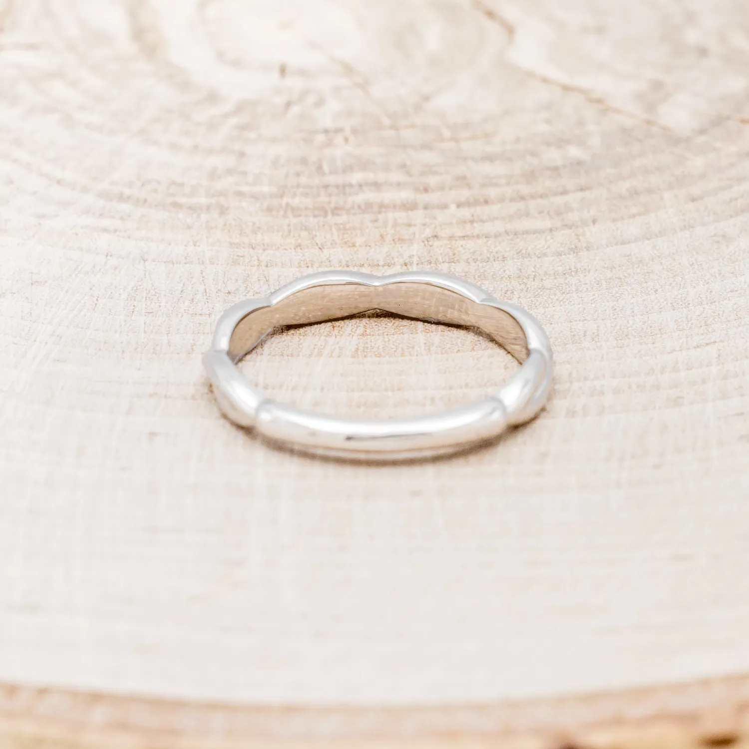 "EVERLEIGH" - EMERALD CUT MOONSTONE ENGAGEMENT RING WITH DIAMOND HALO & WOVEN STACKING BAND