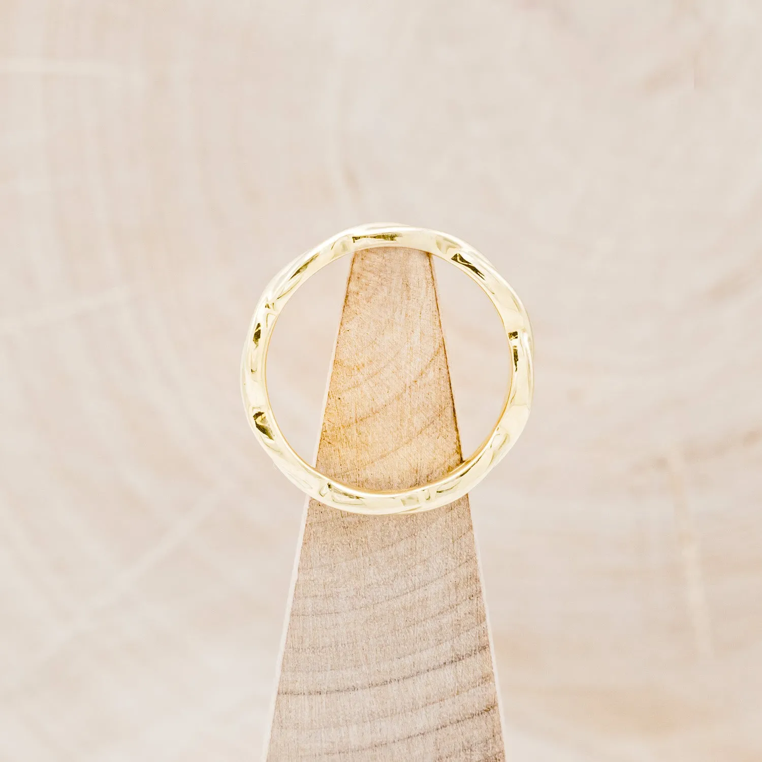 "EVERLEIGH" - EMERALD CUT MOONSTONE ENGAGEMENT RING WITH DIAMOND HALO & WOVEN STACKING BAND