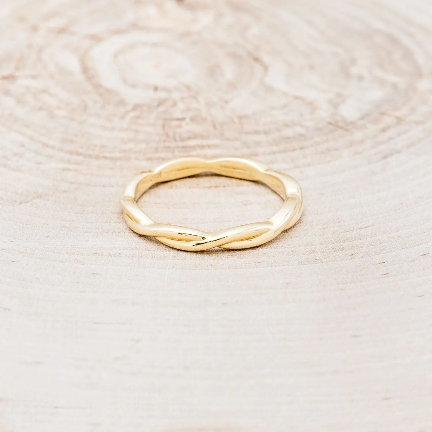 "EVERLEIGH" - EMERALD CUT MOONSTONE ENGAGEMENT RING WITH DIAMOND HALO & WOVEN STACKING BAND