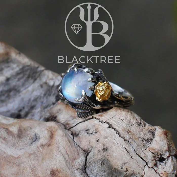 Rainbow Moonstone Ring "Cleo"