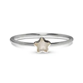 Rainbow Moonstone Star Silver Ring - 925