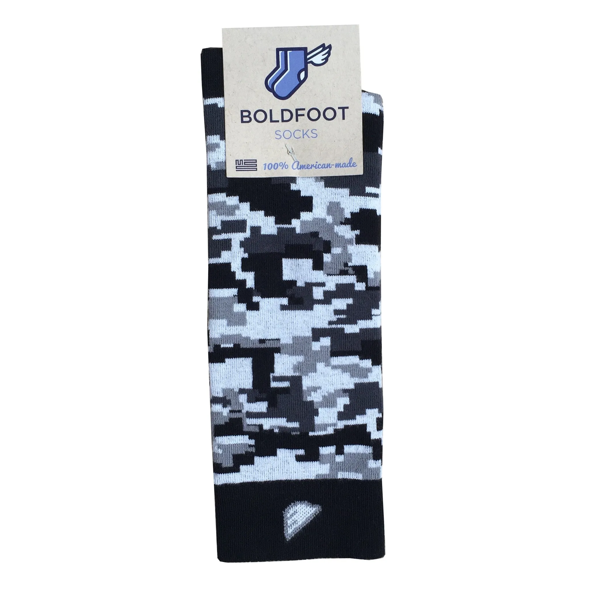 Ranger - Black & White. American Made Dress / Casual Digital Camo Socks
