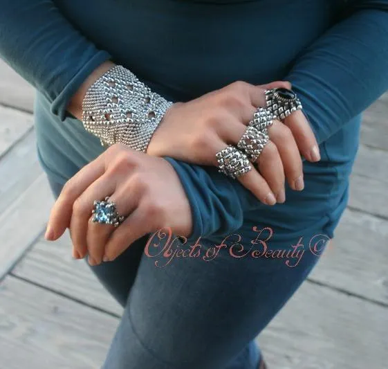 Ring Three SG Liquid Silver Mesh Ring