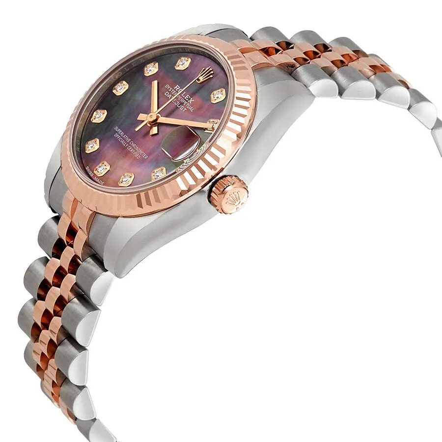 Rolex Datejust 31 Black Mother of Pearl Diamond Dial Automatic Ladies Watch 178271BKMDJ