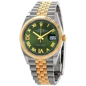 Rolex Datejust 36 Olive Green Diamond Dial Men's Stainless Steel and 18kt Yellow Gold Jubilee Watch 126233GNRDJ