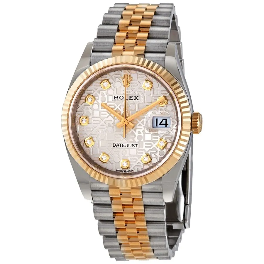 Rolex Datejust 36 Silver Jubilee Diamond Dial Men's Steel and 18kt Yellow Gold Jubilee Watch 126233SJDJ