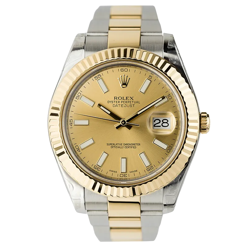 Rolex DateJust II 41mm Steel/Gold Champagne/Index Oyster 116333