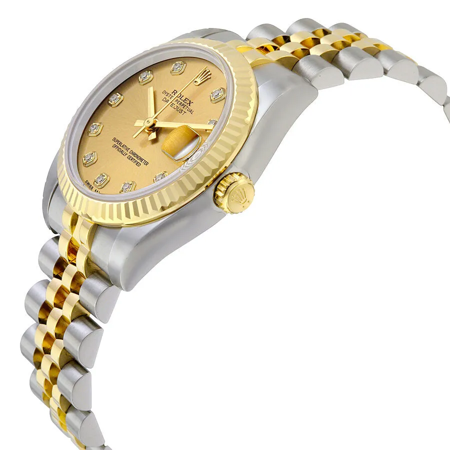 Rolex Datejust Lady 31 Champagne Dial Stainless Steel and 18K Yellow Gold Jubilee Bracelet Automatic Watch 178273CDJ