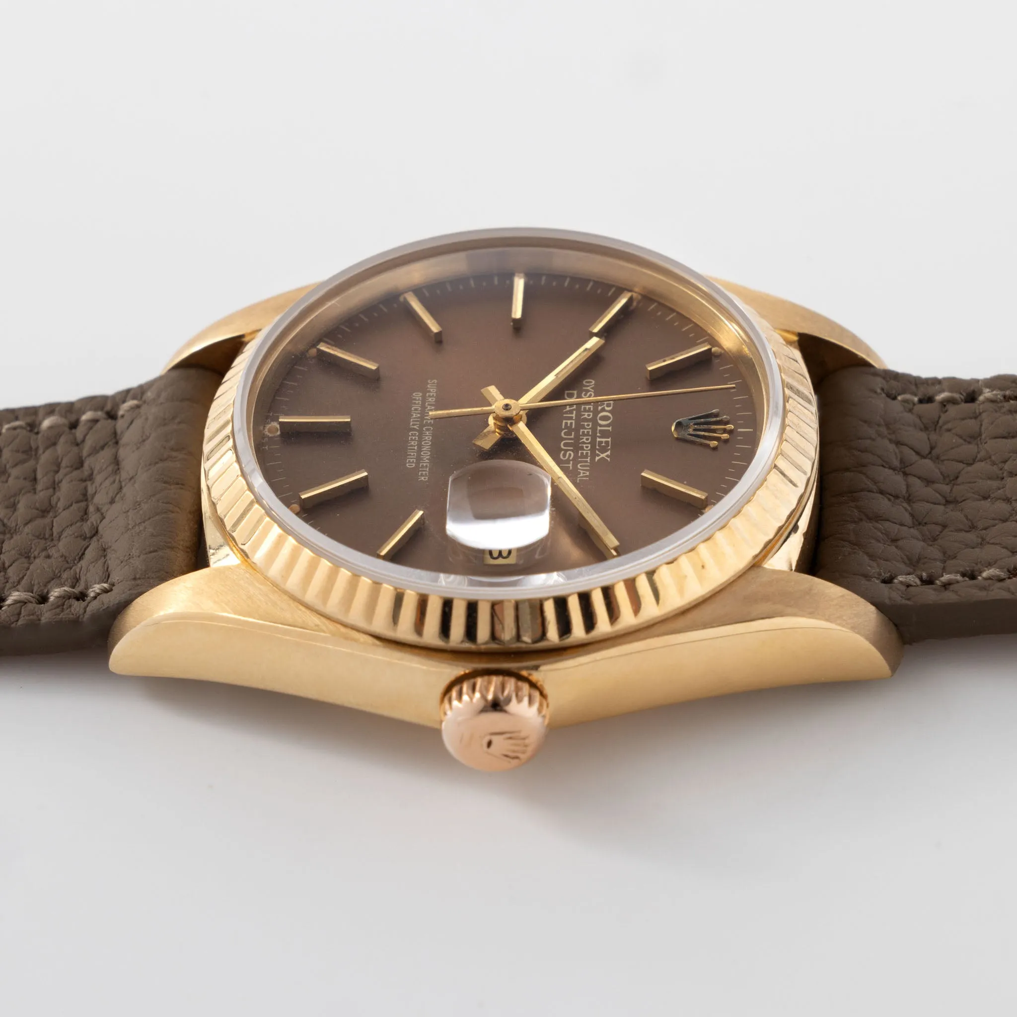 Rolex Datejust "Cappuccino "dial in 18k yellow gold ref 16018