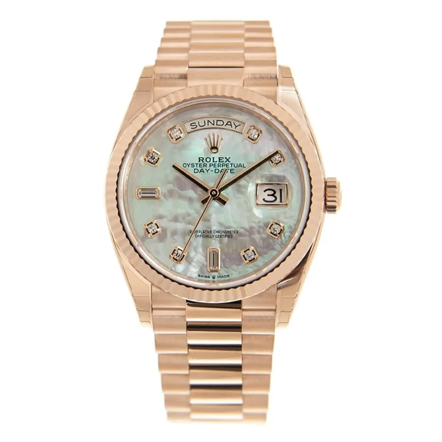 Rolex Day-Date 36 Mother of Pearl Diamond Dial Automatic 18kt Everose Gold President Watch 128235MDP