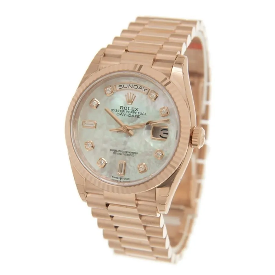 Rolex Day-Date 36 Mother of Pearl Diamond Dial Automatic 18kt Everose Gold President Watch 128235MDP