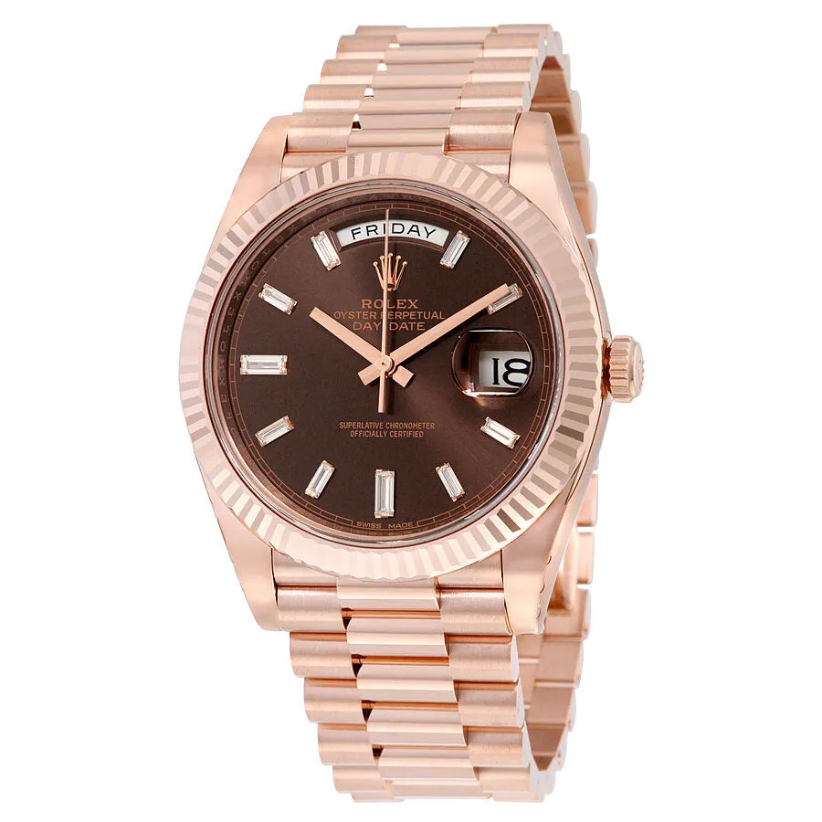 Rolex Day-Date 40 Chocolate Dial 18K Everose Gold President Automatic Men's Watch 228235CHDP