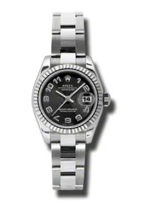 Rolex Lady Datejust 26 Black Concentric Dial Stainless Steel Oyster Bracelet Automatic Watch 179174BKCAO