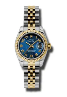 Rolex Lady Datejust 26 Blue Concentric Cricle Dial Stainless Steel and 18K Yellow Gold Jubilee Bracelet Automatic Watch 179173BLCAJ