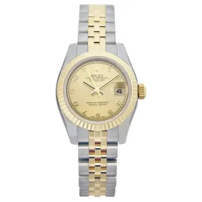 Rolex Lady Datejust 26 Champagne Dial Stainless Steel and 18K Yellow Gold Jubilee Bracelet Automatic Watch 179173CAJ