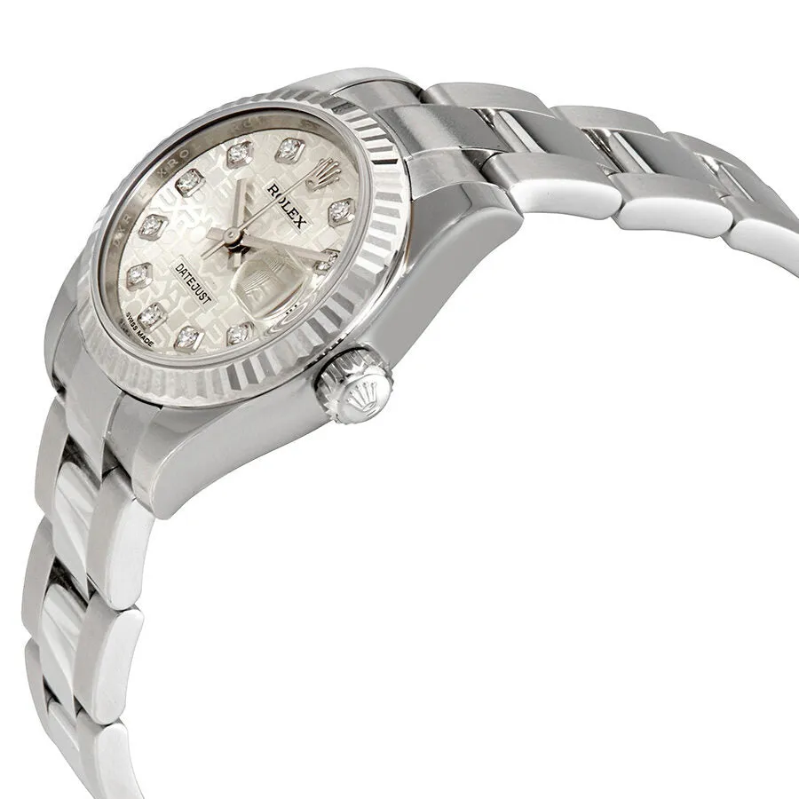 Rolex Lady Datejust 26 Silver Dial Stainless Steel Oyster Bracelet Automatic Watch 179174SJDO