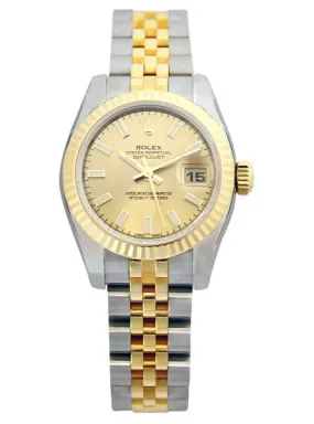 Rolex Lady Datejust 26 White Mother-of-pearl Dial Stainless Steel and 18K Yellow Gold Jubilee Bracelet Automatic Watch 179173MSJ 179173-MSJ