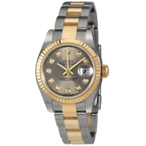 Rolex Lady Datejust Automatic Rhodium Diamond Dial Watch 179173RDO
