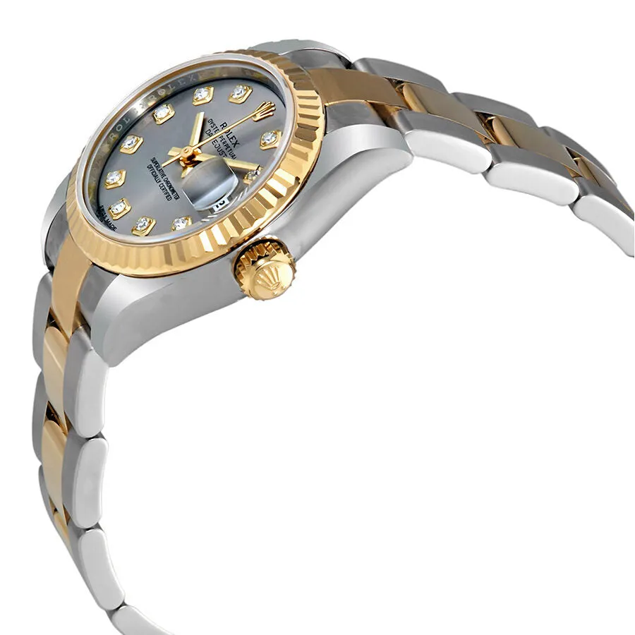 Rolex Lady Datejust Automatic Rhodium Diamond Dial Watch 179173RDO