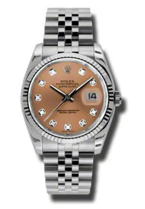 Rolex Oyster Perpetual 36 mm Pink Dial Stainless Steel Jubilee Bracelet Automatic Men's Watch 116234PDJ