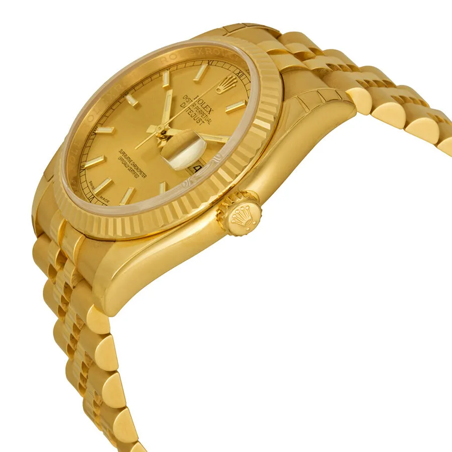 Rolex Oyster Perpetual Datejust 36 Champagne Dial 18K Yellow Gold Automatic Men's Watch 116238CSJ