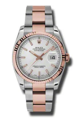 Rolex Oyster Perpetual Datejust 36 Silver Dial Stainless Steel and 18K Everose Gold Bracelet Automatic Men's Watch 116231SSO