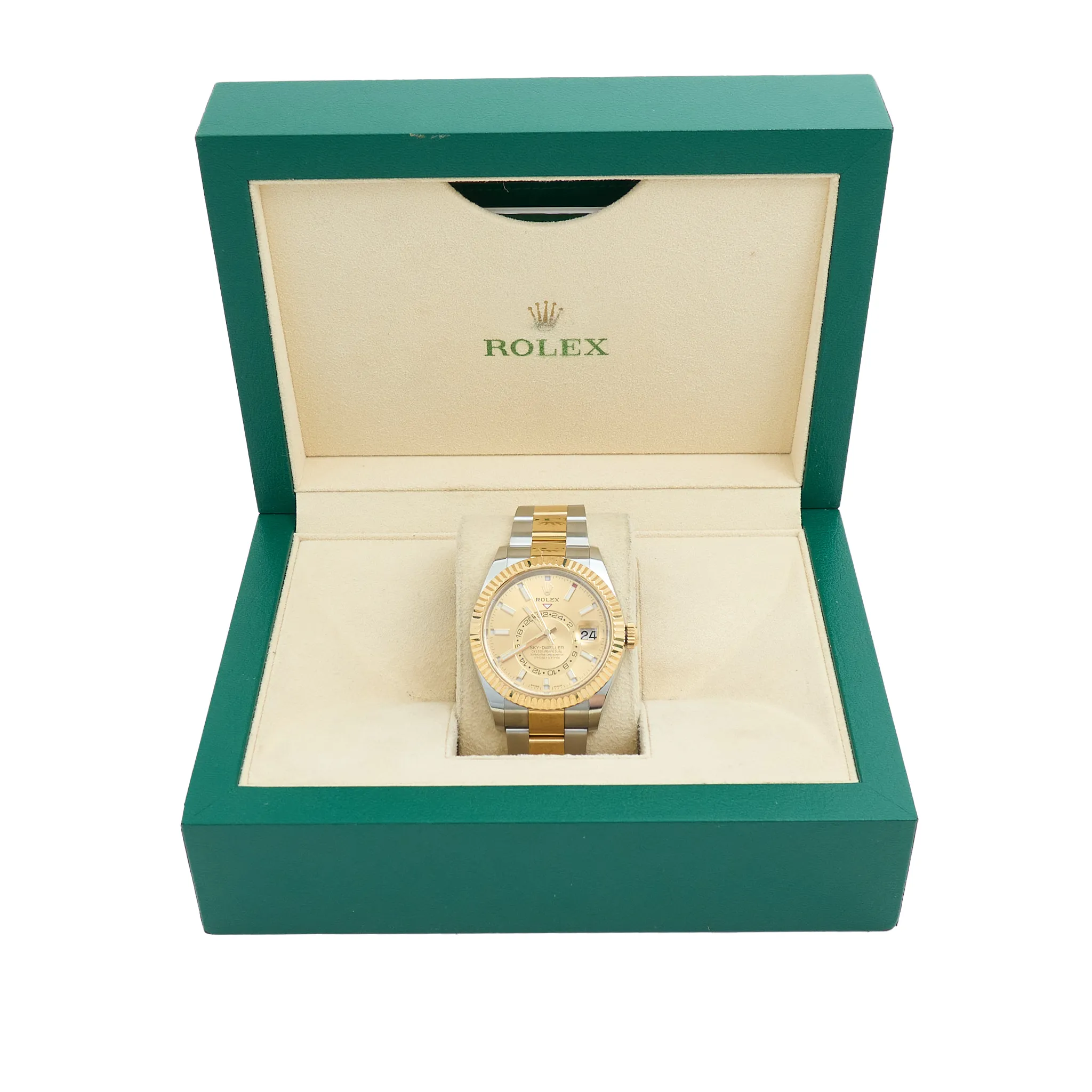 Rolex Sky-Dweller 41mm Oystersteel & Yellow Gold Champagne Dial 41mm