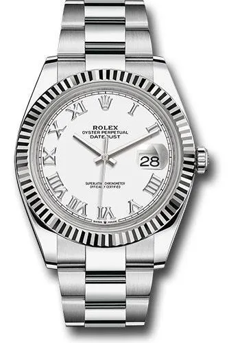 Rolex Steel and White Gold Rolesor Datejust 41mm Watch 126334 wro