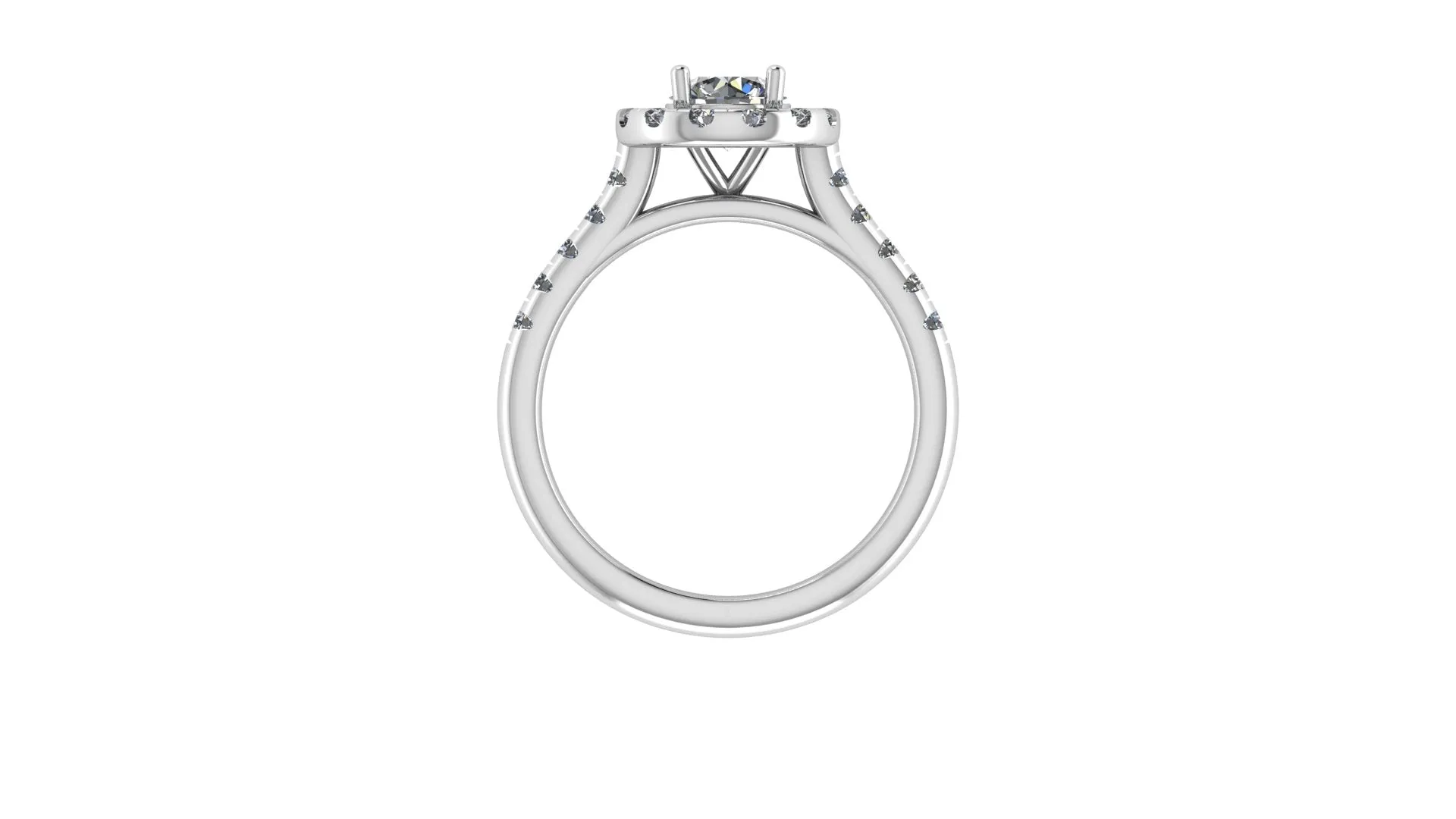 Round Brilliant halo engagement Ring