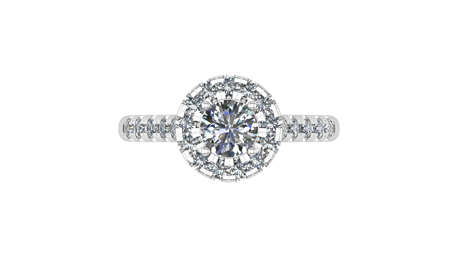 Round Brilliant halo engagement Ring