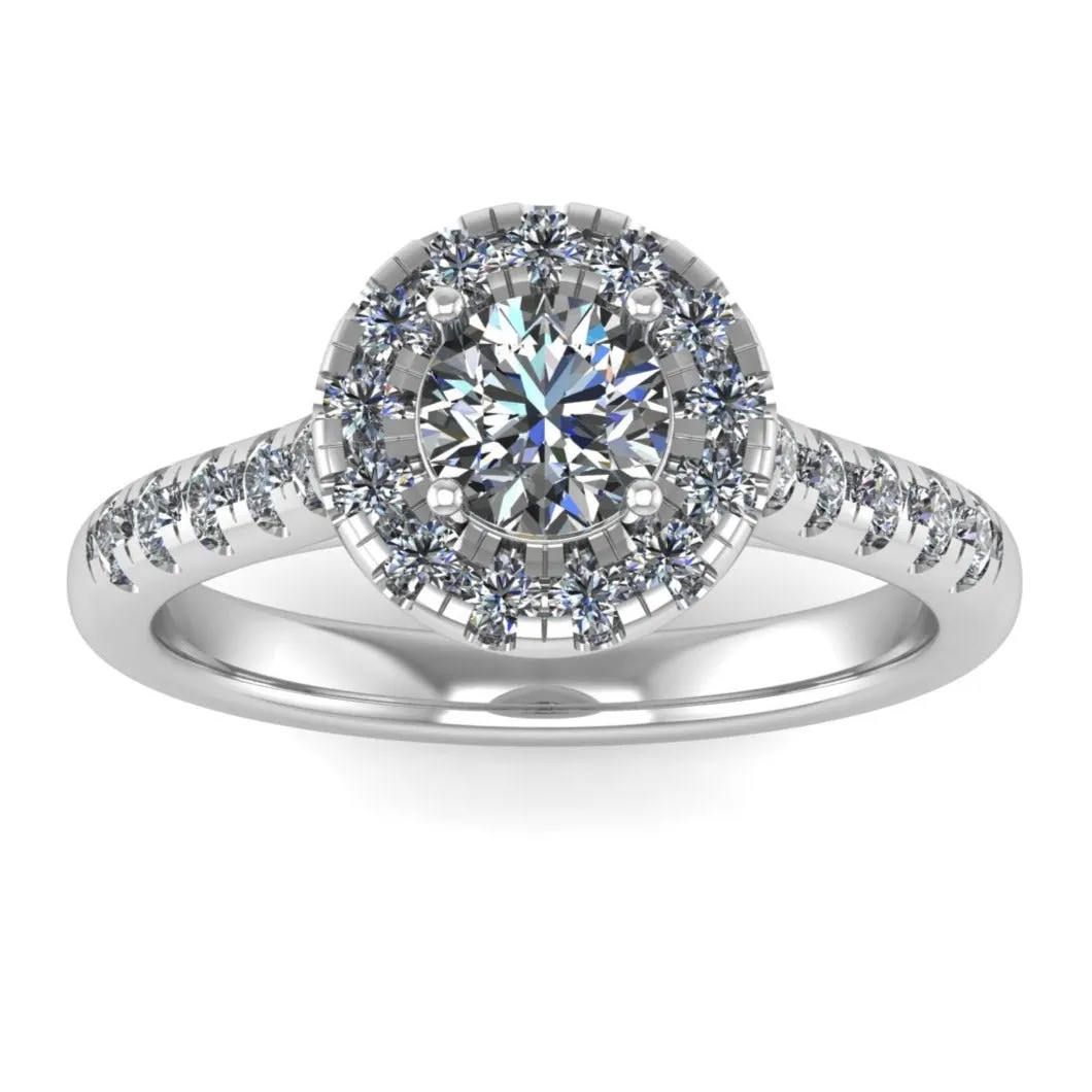 Round Brilliant halo engagement Ring