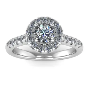 Round Brilliant halo engagement Ring