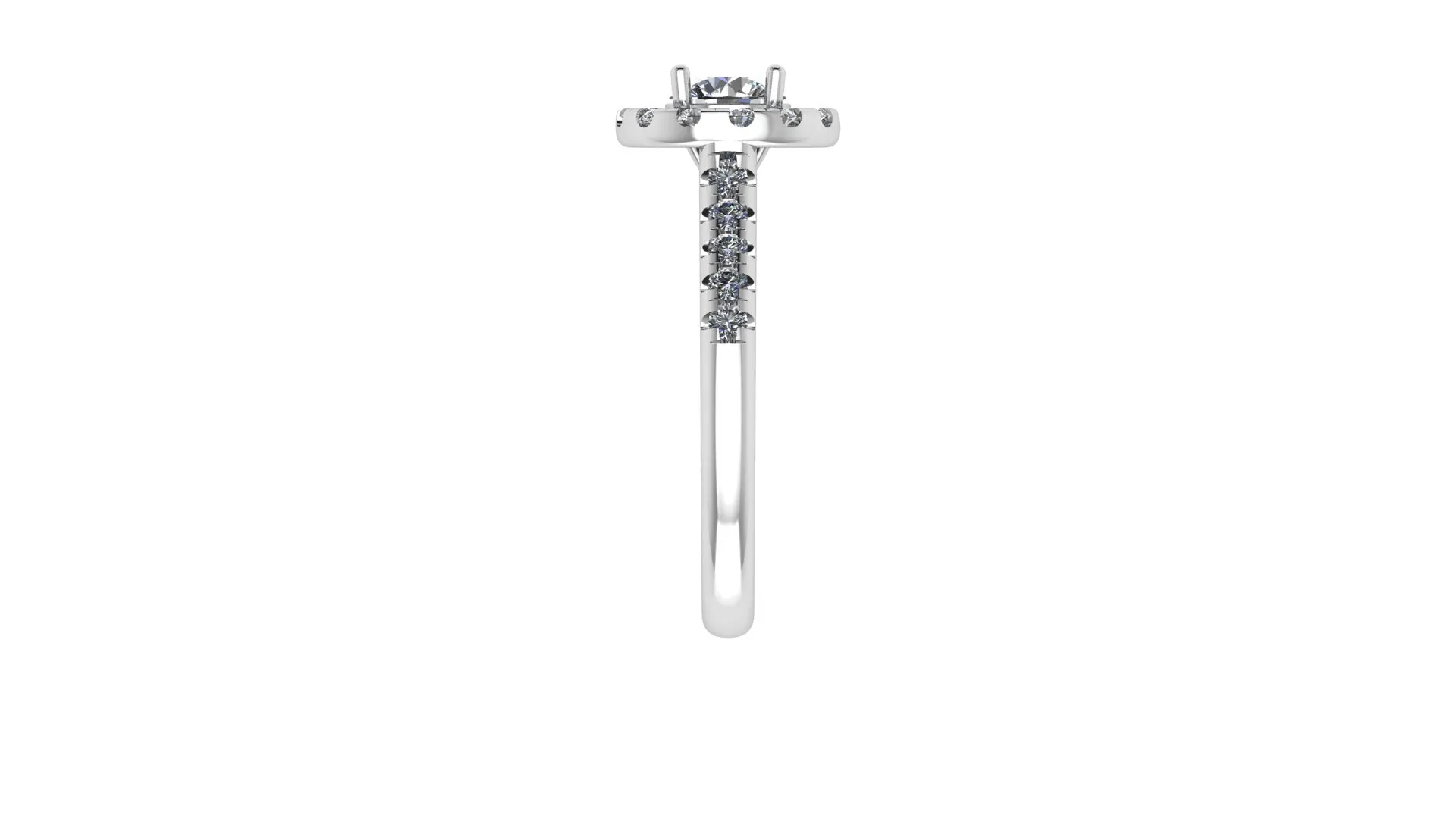 Round Brilliant halo engagement Ring