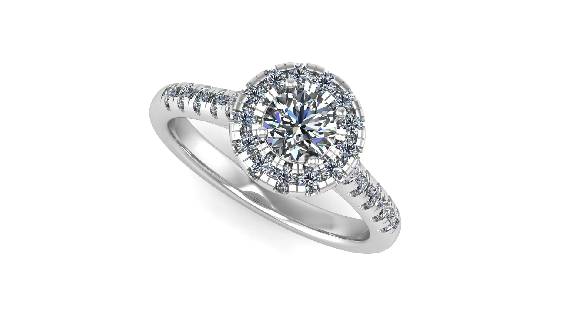 Round Brilliant halo engagement Ring