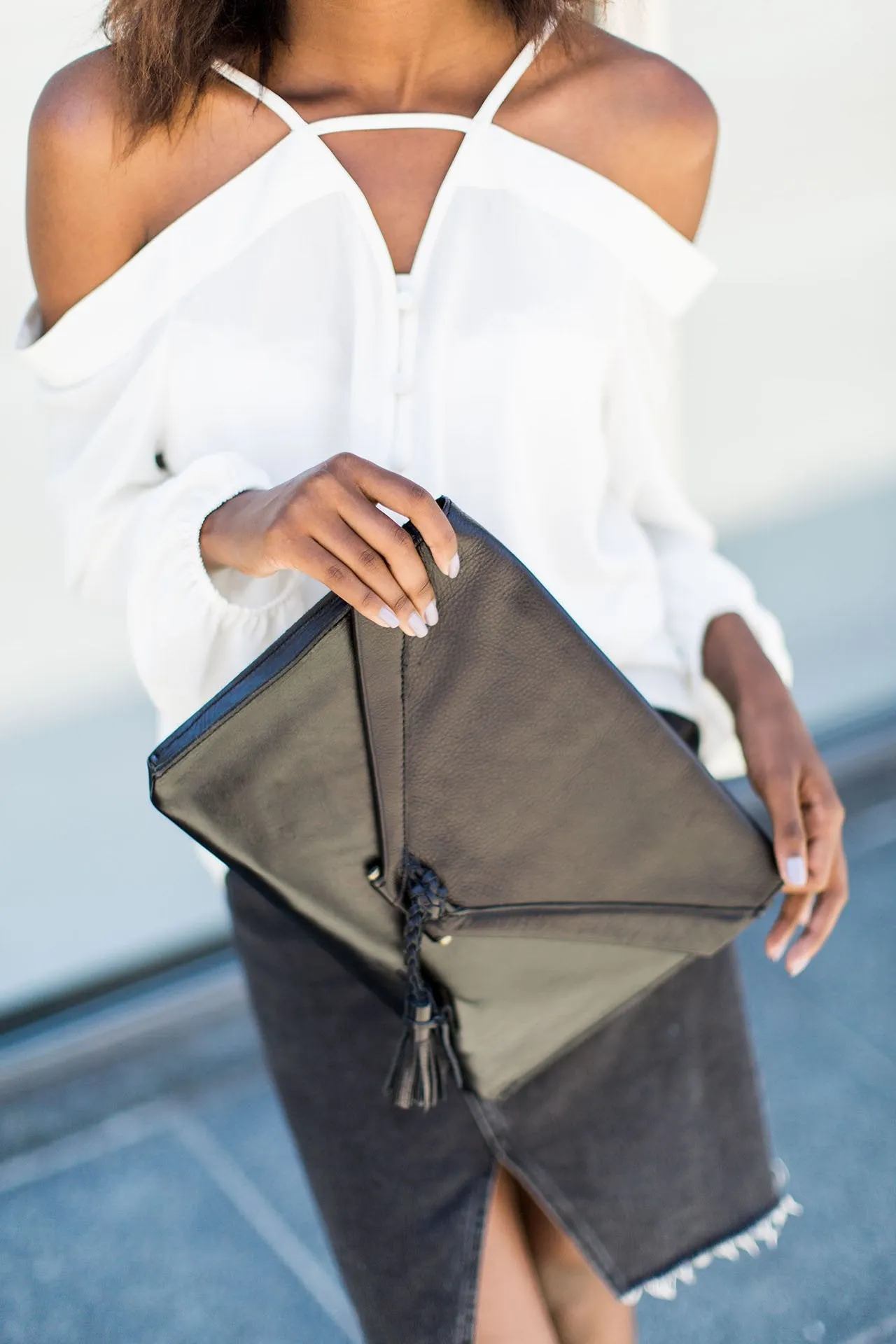 Savannah Leather Envelope Clutch and Crossbody Purse