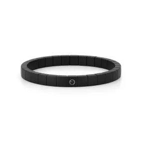 SCACCO BEZEL MATTE BLACK CERAMIC BRACELET WITH BLACK DIAMOND by Roberto Demeglio