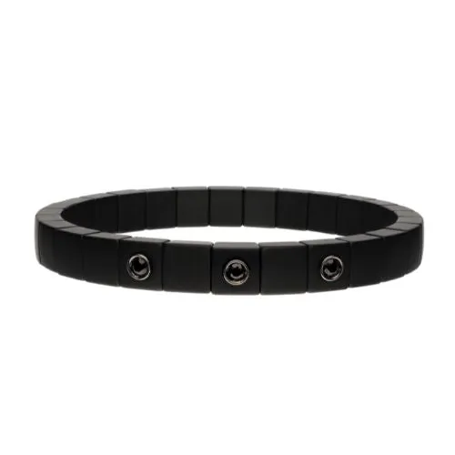 SCACCO BEZEL MATTE BLACK CERAMIC BRACELET WITH BLACK DIAMOND by Roberto Demeglio