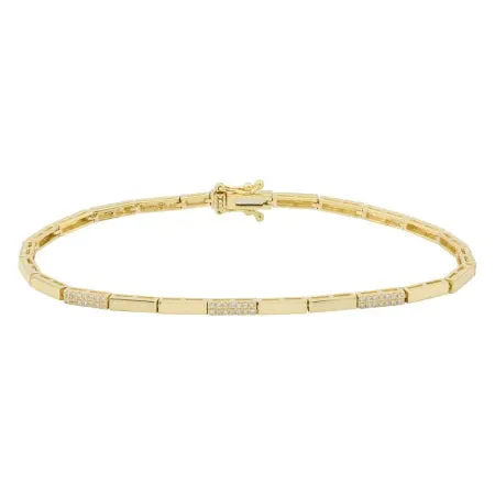 Segment Gold and Diamond Bars Bracelet