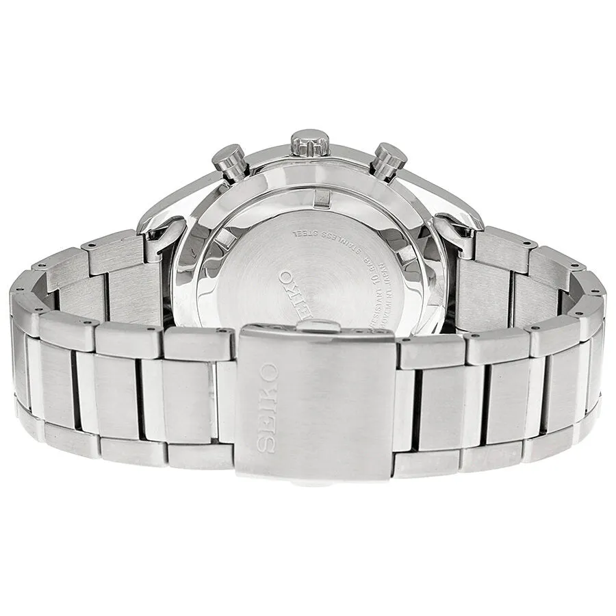Seiko Chronograph Black Dial Stainless Steel Men's Watch SSB087