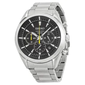Seiko Chronograph Black Dial Stainless Steel Men's Watch SSB087