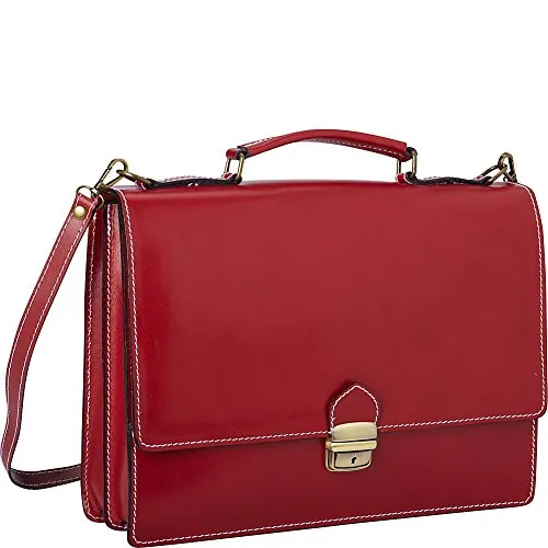 Sharo Leather Bags Thin Style Italian Leather Brief And Messenger Bag (Apricot)