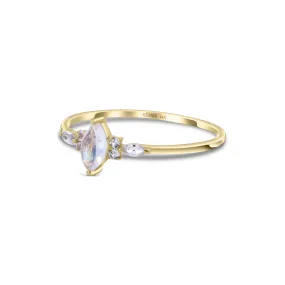 Solid Gold Genesis Moonstone & White Sapphire Ring